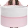 CHICVITA Extra Large Cotton Rope Woven Basket XXL Throw Blanket Storage Basket with Handles Pink Decorative Clothes Hamper Laundry Hamper 22 x 22 x 14
