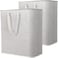 Lifewit 2 Pack Laundry Basket 100L Each Collapsible Clothes Hamper with Reinforced Handles Freestanding Waterproof Design for Bedroom and Laundry Room Grey 200L Total