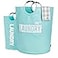 Caroeas Super Large 150L Laundry Hamper Pro Waterproof Laundry Basket Clothes Hamper Stands Up Well Laundry Bag with Padded Handles Collapsible Laundry Basket Easy Storage Light Blue