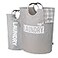 Caroeas Super Large 150L Laundry Basket Pro Waterproof Laundry Hamper Collapsible Laundry Basket Easy Storage Clothes Hamper Stands Up Well Laundry Bag with Padded Handles Light Grey