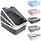 CertBuy 3 Pack Plastic Storage Baskets 14 x 10 x 45 Inch Large Weave Storage Bins with Handle for Cabinet Shelf Kitchen Bedroom Bathroom and office Dark Grey
