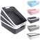 CertBuy 3 Pack Plastic Storage Baskets 14 x 10 x 45 Inch Large Weave Storage Bins with Handle for Cabinet Shelf Kitchen Bedroom Bathroom and office Dark Grey