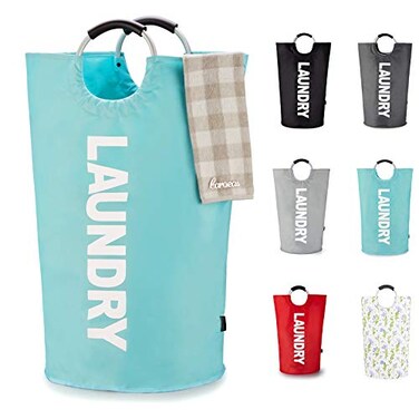 Caroeas 90L Laundry Basket 13 Colors Waterproof Laundry Hamper Laundry Bag with Padded Handles Clothes Hamper Stands Up Well Collapsible Laundry Basket Easy Storage