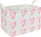 CLOCOR Rectangular Pink Heart Basket Empty Storage Bin Waterproof Book Box with Handles Gift BasketPink Heart