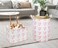 CLOCOR Rectangular Pink Heart Basket Empty Storage Bin Waterproof Book Box with Handles Gift BasketPink Heart