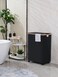 efluky Double Laundry Hamper with Wheels Divided Laundry Hamper with Removable Bags 2 Section Dirty Clothes Basket with Handles for Bathroom Bedroom Laundry Room 160L Dark Black