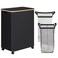 efluky Double Laundry Hamper with Wheels Divided Laundry Hamper with Removable Bags 2 Section Dirty Clothes Basket with Handles for Bathroom Bedroom Laundry Room 160L Dark Black