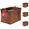 Stylave 15L Laundry Baskets Waterproof Storage Baskets For Shelves Large Laundry Hamper With Leather Handle set of 4 Cube Organizers Woven Bins for BathroomBedroomPantryClothesCar TowelsBrown