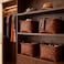 Stylave 15L Laundry Baskets Waterproof Storage Baskets For Shelves Large Laundry Hamper With Leather Handle set of 4 Cube Organizers Woven Bins for BathroomBedroomPantryClothesCar TowelsBrown