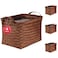 Stylave 15L Laundry Baskets Waterproof Storage Baskets For Shelves Large Laundry Hamper With Leather Handle set of 4 Cube Organizers Woven Bins for BathroomBedroomPantryClothesCar TowelsBrown