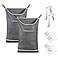NALAN Hanging Laundry Hamper Bag Behind Door Hampers for Laundry Hanging Save Space Zipper Laundry Hamper Door Hanging with 2 PCs Stainless Steel Hooks Suction Hooks for WallBathroom Grey2Pack