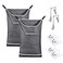 NALAN Hanging Laundry Hamper Bag Behind Door Hampers for Laundry Hanging Save Space Zipper Laundry Hamper Door Hanging with 2 PCs Stainless Steel Hooks Suction Hooks for WallBathroom Grey2Pack