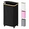 SUOCO Laundry Hamper on Wheels 100L Clothes Basket with Lid and Bamboo Handles Foldable Laundry Hamper for Bedroom Bathroom Dorm Laundry Room Black