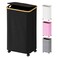 SUOCO Laundry Hamper on Wheels 100L Clothes Basket with Lid and Bamboo Handles Foldable Laundry Hamper for Bedroom Bathroom Dorm Laundry Room Black