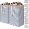 Lifewit 2 Pack Laundry Basket 80L Each Collapsible Clothes Hamper with Reinforced Handles Freestanding Waterproof Design for Bedroom and Laundry Room Blue 160L Total