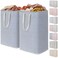Lifewit 2 Pack Laundry Basket 80L Each Collapsible Clothes Hamper with Reinforced Handles Freestanding Waterproof Design for Bedroom and Laundry Room Blue 160L Total