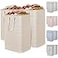 Lifewit 3 Pack Laundry Basket 80L Each Collapsible Clothes Hamper with Reinforced Handles Freestanding Waterproof Design for Bedroom and Laundry Room Beige 240L Total