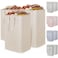 Lifewit 3 Pack Laundry Basket 80L Each Collapsible Clothes Hamper with Reinforced Handles Freestanding Waterproof Design for Bedroom and Laundry Room Beige 240L Total