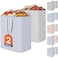 Lifewit 2 Pack Laundry Basket 100L Each Collapsible Clothes Hamper with Reinforced Handles Freestanding Waterproof Design for Bedroom and Laundry Room GreyBlue 200L Total