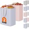 Lifewit 2 Pack Laundry Basket 100L Each Collapsible Clothes Hamper with Reinforced Handles Freestanding Waterproof Design for Bedroom and Laundry Room PinkBlue 200L Total