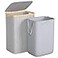 Foluck Large Laundry Hamper 75L Waterproof Laundry Basket with Lid and Removable Bag Collapsible Tall Clothes Hamper with Bamboo Handles for Clothes Toys in Dorm Bedroom Bathroom Grey