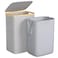 Foluck Large Laundry Hamper 75L Waterproof Laundry Basket with Lid and Removable Bag Collapsible Tall Clothes Hamper with Bamboo Handles for Clothes Toys in Dorm Bedroom Bathroom Grey