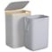 Foluck Large Laundry Hamper 75L Waterproof Laundry Basket with Lid and Removable Bag Collapsible Tall Clothes Hamper with Bamboo Handles for Clothes Toys in Dorm Bedroom Bathroom Grey