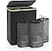 Bathola Hampers for Laundry Basket with Lid 160L Extra Large 3 Section Clothes Divided Organizer for Bedroom Laundry Room Dirty Clothing Hamper Black