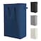 Odonata Slim Laundry Hamper Handles Collapsible Laundry Basket Thin Dirty Clothes Basket Narrow Laundry Bag Foldable Dirty Hamper 45L Navy blue