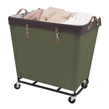 StorageWorks 320L Laundry Basket with Wheels Extra Large Rolling Hampers for Clothing Organizer Dirty Clothes Basket for Hote Home Closet Dorm Green