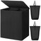 WOWLIVE 154L Double Laundry Hamper with Lid and Removable Laundry Bags Large Dirty Clothes Hamper 2 section Collapsible Laundry Basket Dorm Room Storage for Bedroom Bathroom College Black