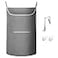 SAVERHO XLarge Hanging Laundry Hamper Bag Door Hanging Hamper with Front Pocket Dirty Clothes Hanging Laundry Bag Large Size 35X22 inch Door Laundry Basket Grey