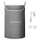 SAVERHO XLarge Hanging Laundry Hamper Bag Door Hanging Hamper with Front Pocket Dirty Clothes Hanging Laundry Bag Large Size 35X22 inch Door Laundry Basket Grey
