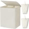 WOWLIVE 154L Double Laundry Hamper with Lid and Removable Laundry Bags Large Dirty Clothes Hamper 2 section Collapsible Laundry Basket Dorm Room Storage for Bedroom Bathroom CollegeBeige