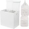 Simple Houseware Double Laundry Hamper with Lid and Removable Bags White