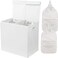 Simple Houseware Double Laundry Hamper with Lid and Removable Bags White