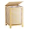SMIBUY Double Laundry Hamper with Lid 120L Bamboo Laundry Basket with Removable Liner Bag 2Section Clothes Divider Laundry Sorter for Laundry Room Bathroom Bedroom Natural