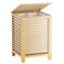 SMIBUY Double Laundry Hamper with Lid 120L Bamboo Laundry Basket with Removable Liner Bag 2Section Clothes Divider Laundry Sorter for Laundry Room Bathroom Bedroom Natural