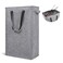 Odonata Slim Laundry Hamper Handles Collapsible Laundry Basket Thin Dirty Clothes Basket Narrow Laundry Bag Foldable Dirty Hamper 45L Heather Grey