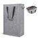Odonata Slim Laundry Hamper Handles Collapsible Laundry Basket Thin Dirty Clothes Basket Narrow Laundry Bag Foldable Dirty Hamper 45L Heather Grey