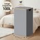efluky Laundry Basket with Lid and Removable Bag 100L Tall Laundry Hamper with Bamboo Handles Aesthetic Dirty Clothes Bin for Laundry Room Bathroom Bedroom and Dorm Silver Grey