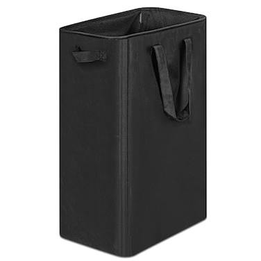 efluky Slim Laundry Basket Narrow Laundry Hamper with Handles Collapsible Dirty Clothes Hamper Tall Laundry Bin for Laundry Room Dorm and Bedroom 198 Gallon75L Black