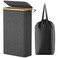 Lifewit 65L Slim Laundry Hamper with Lid Narrow Laundry Basket with Removable Bag Bamboo Handles Fodable Thin Dirty Clothes Hamper for Laundry Collapsible Bin for Bathroom Bedroom Dorm Dark Gray