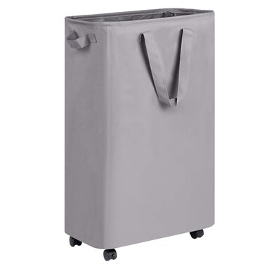 efluky Slim Laundry Hamper with Wheels Rolling Laundry Basket for Clothes Small Laundry Basket for Bedroom Dorm and Laundry Room 75L 198 Gallons Grey