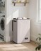 SOLEDI Laundry Hamper with Lid 90L Large Tall Collapsible Laundry Basket Clothes Hamper with Bag Removable Easy to Carry Dirty Hampers for Bedroom Bathroom Dorm College Light taupe