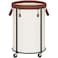 STORAGE MANIAC Rolling Laundry Hamper with Wheels 110L Laundry Basket Round Laundry Cart with Metal Frame and Removable Bag Clothes Hamper for Bedroom Bathroom Dorm Room Laundry Room Beige