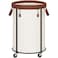 STORAGE MANIAC Rolling Laundry Hamper with Wheels 110L Laundry Basket Round Laundry Cart with Metal Frame and Removable Bag Clothes Hamper for Bedroom Bathroom Dorm Room Laundry Room Beige