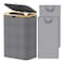 SpaceAid Double Laundry Hamper 2 Section with Lid and Removable Laundry Bags 160L Clothes Basket with Bamboo Handles Large Collapsible Hamper for Bedroom Bathroom Dorm Laundry Room Grey