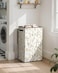 SOLEDI Laundry Hamper with Lid 90L Tall Large Floral Laundry Basket Collapsible Clothes Hamper with Removable Bag Dirty Hampers for Bedroom Bathroom Laundry Room