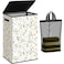 SOLEDI Laundry Hamper with Lid 90L Tall Large Floral Laundry Basket Collapsible Clothes Hamper with Removable Bag Dirty Hampers for Bedroom Bathroom Laundry Room